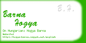 barna hogya business card